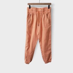 Athleta Cabo Linen Jogger Pants Peach Orange 530642 Womens Size 4